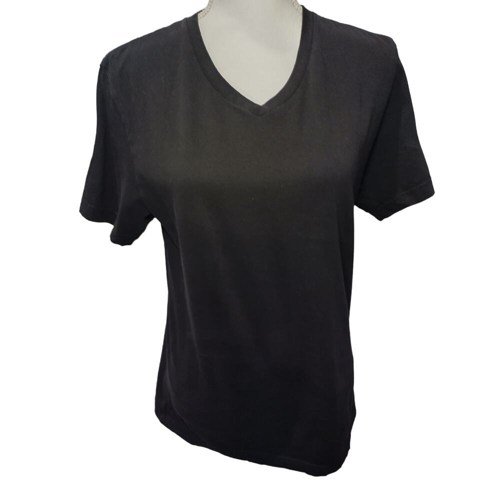 L.O.G.G. by H&M Womens Tee Shirt Original V-Neck Short Sleeves Black Medium